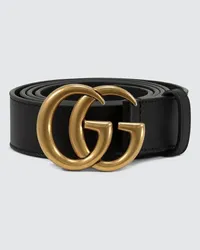 Gucci Cintura in pelle con Doppia G Nero