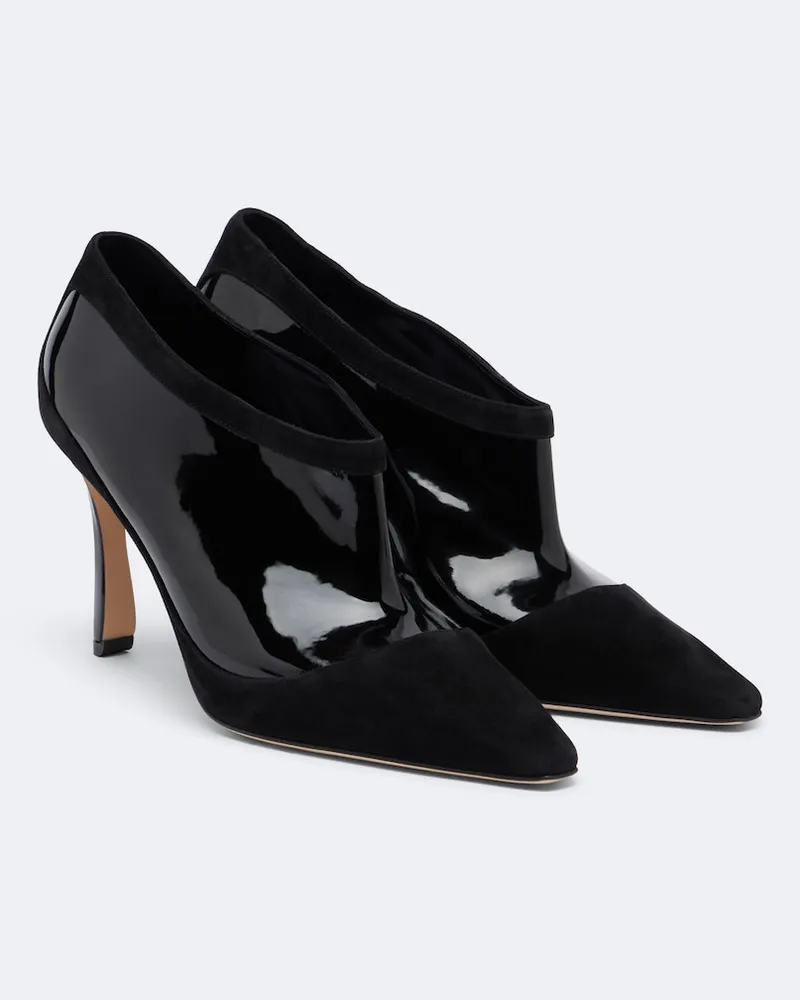 Manolo Blahnik Pumps Ters in suede e vernice Nero