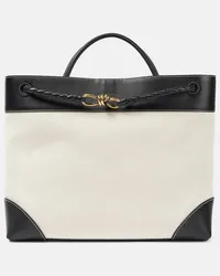 Bottega Veneta Borsa Andiamo Large in canvas con pelle Bianco