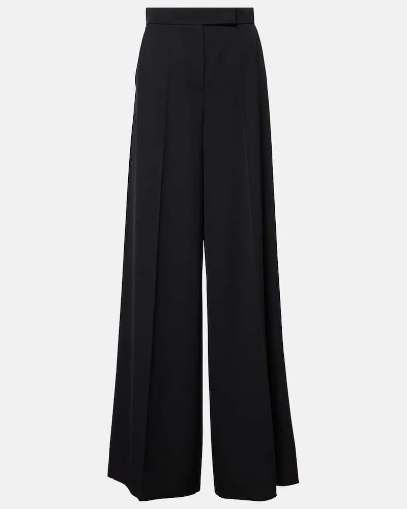 Max Mara Pantaloni a gamba larga Ninfa in lana Nero