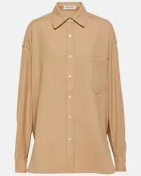 FRANKIE Shop Camicia Georgia in twill Marrone