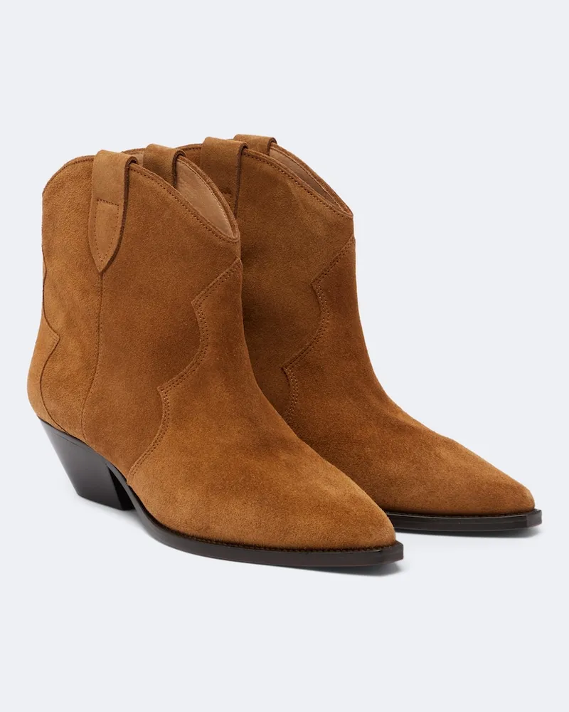 Isabel Marant Stivali texani Dewina in suede Marrone