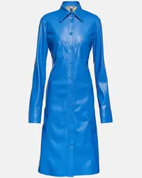 Stella McCartney Abito chemisier in similpelle Blu