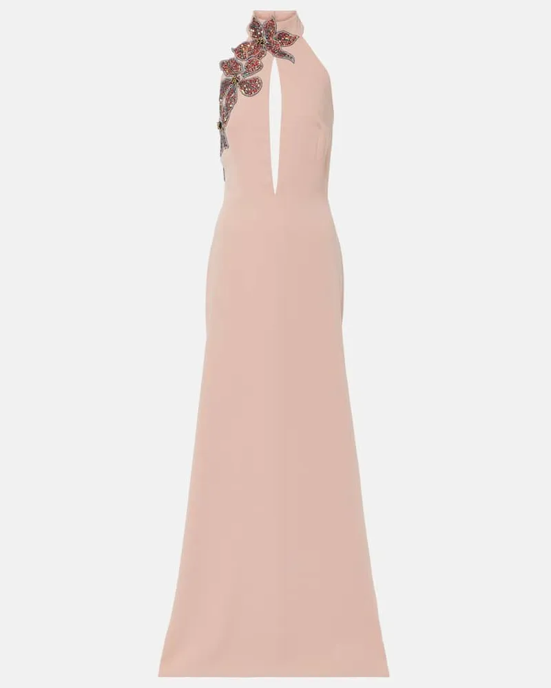 COSTARELLOS Abito lungo con applicazione floreale Rosa