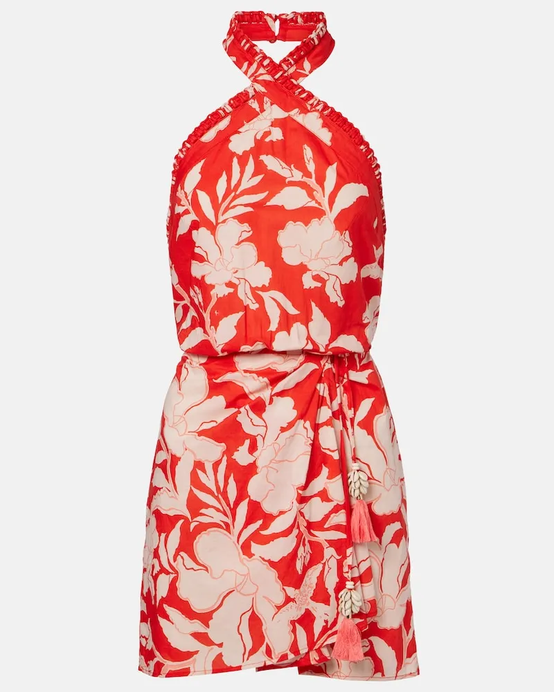 Poupette St Barth Abito corto Manon in cotone Rosso