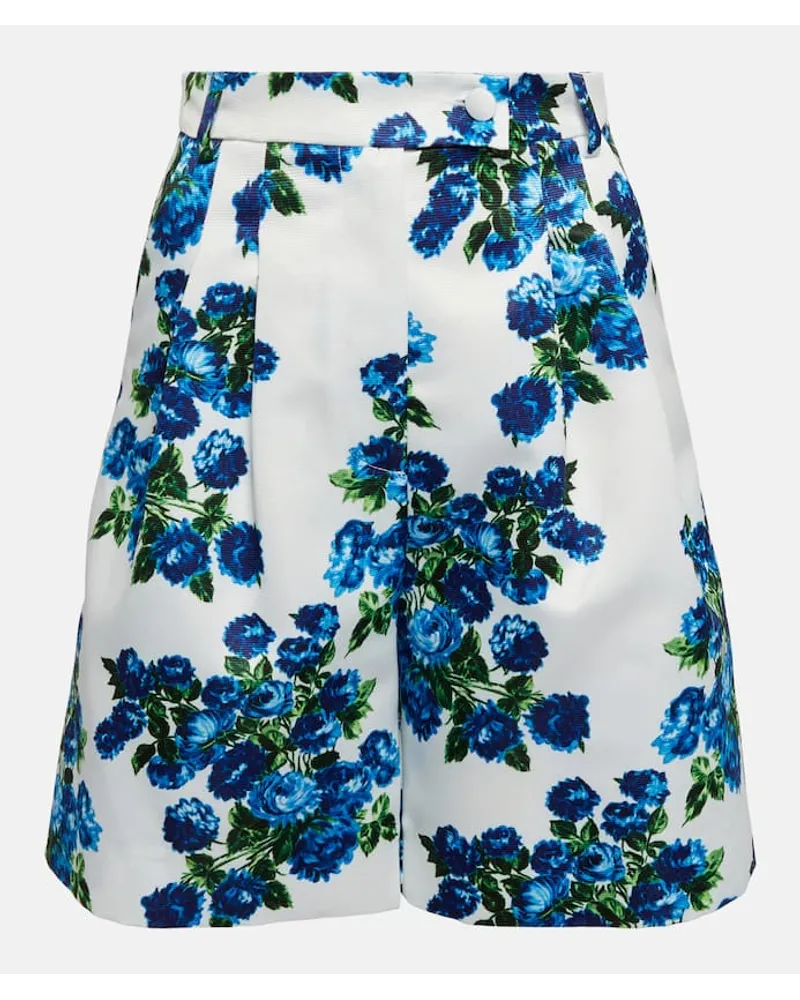 EMILIA WICKSTEAD Shorts Elliotta a vita alta con stampa Blu