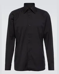 Tom Ford Camicia in popeline di cotone Nero