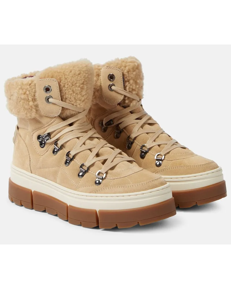 Bogner Stivaletti Vaduz in suede e shearling Beige