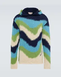 Marni Felpa in cotone a righe con cappuccio Multicolore