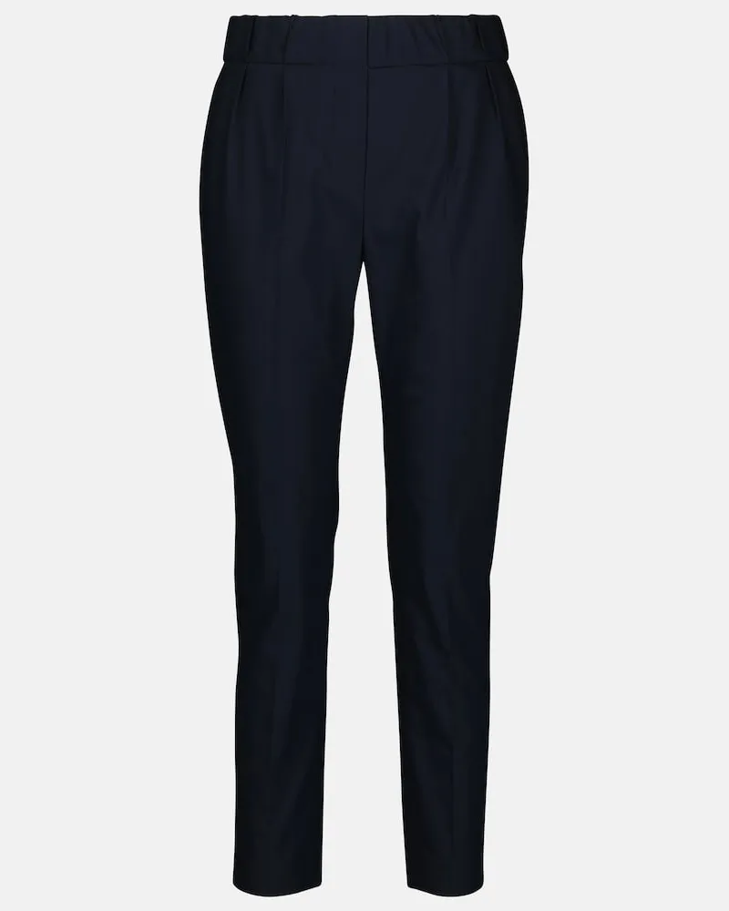 Brunello Cucinelli Pantaloni in misto cotone Blu