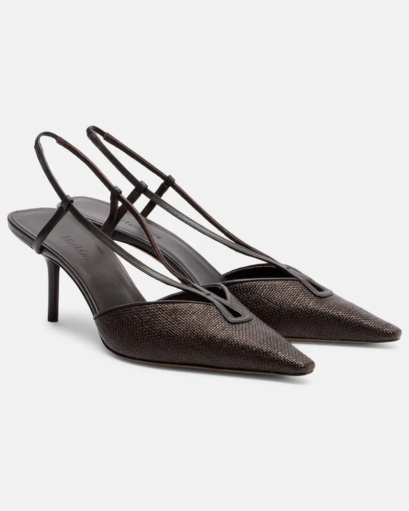 Max Mara Pumps slingback con pelle Marrone
