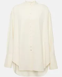 The Row Camicia oversize Grandad in seta Bianco