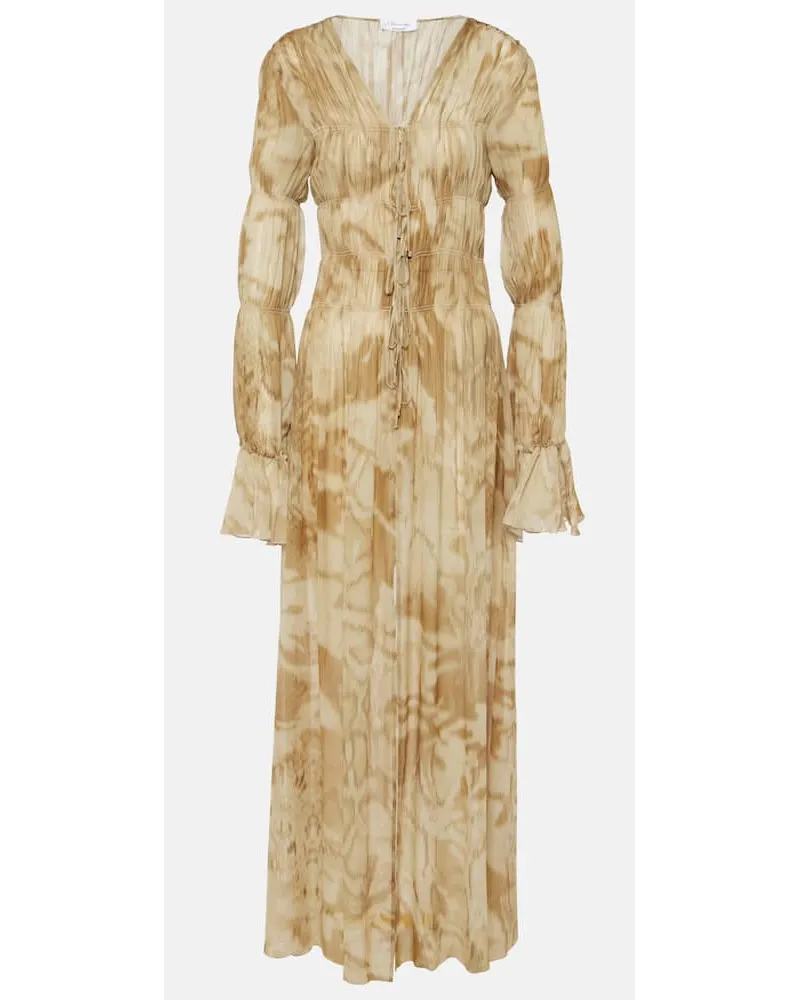 Blumarine Abito lungo con ruches Multicolore