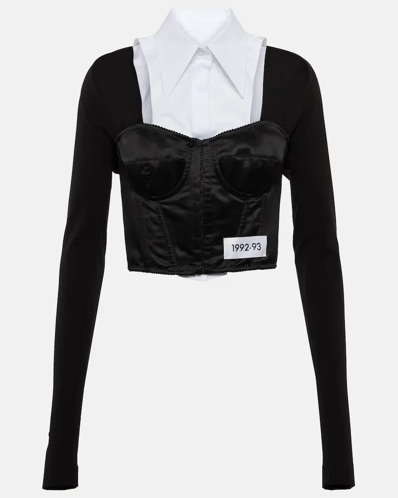 Dolce & Gabbana x Kim - Top in raso con scollo bardot Nero