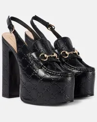 Gucci Pumps mocassino Horsebit GG in pelle Nero