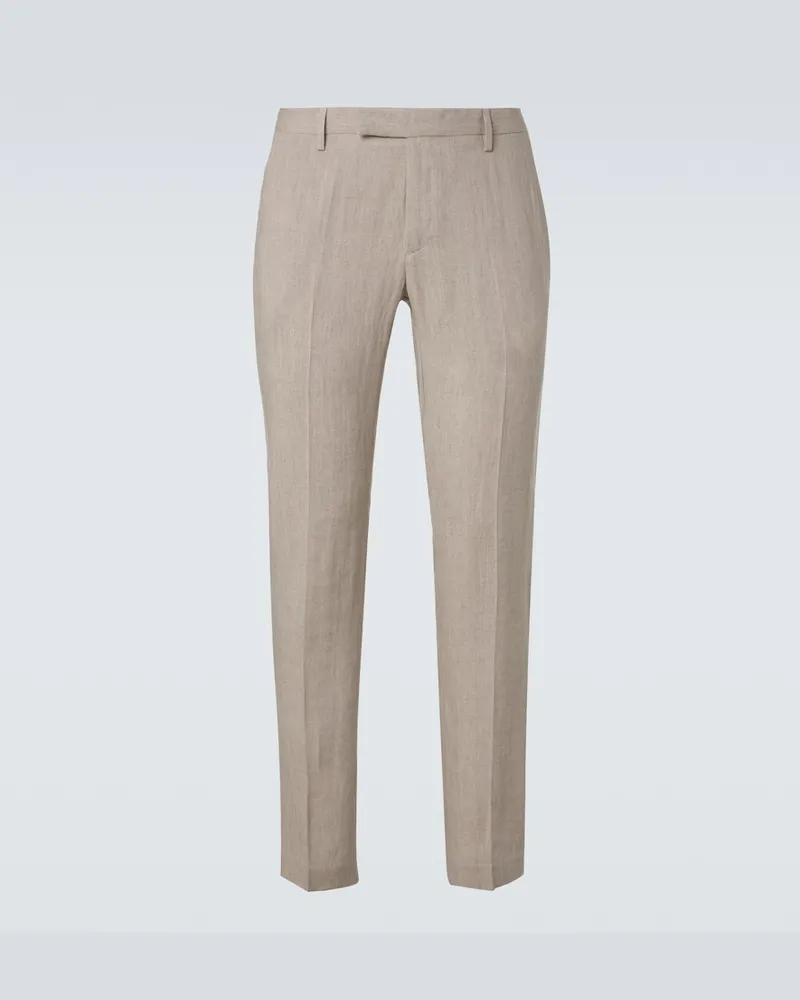 Sunspel Pantaloni regular in lino Beige