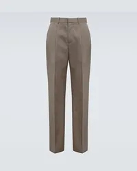 Bottega Veneta Pantaloni regular in twill di lana Grigio