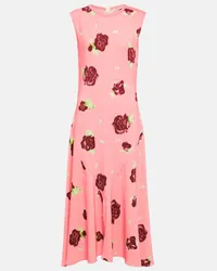 Marni Abito midi con stampa Rosa