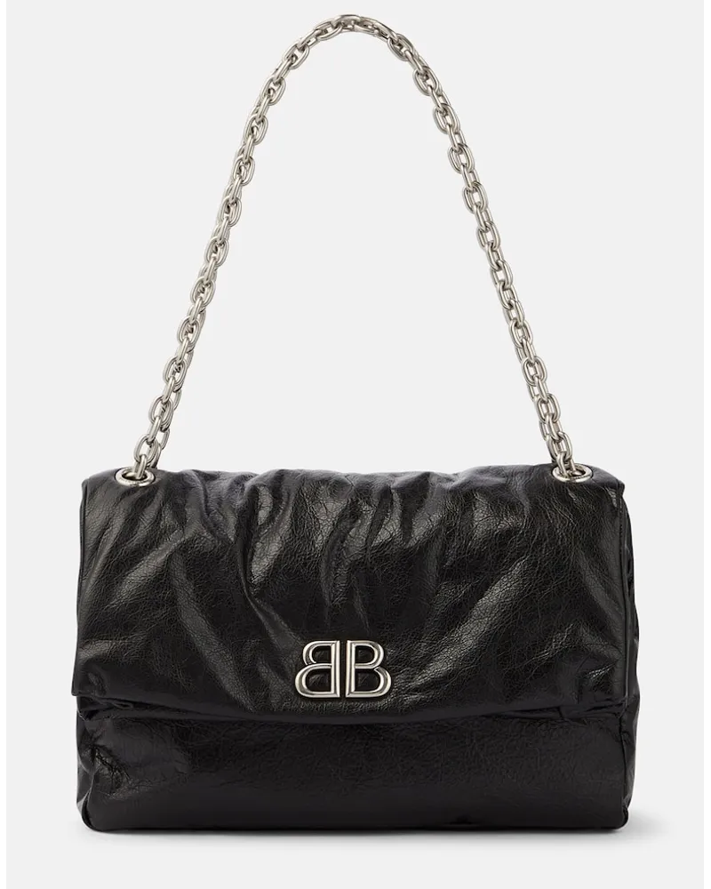 Balenciaga Borsa a spalla Monaco Medium in pelle Nero