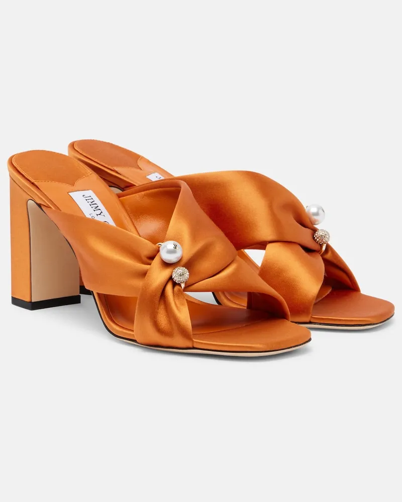 Jimmy Choo Mules Rafi in raso Arancione