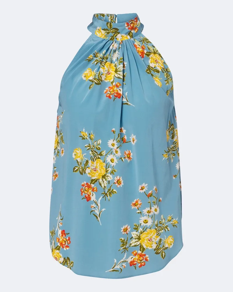 Veronica Beard Top Kovi in misto seta Blu