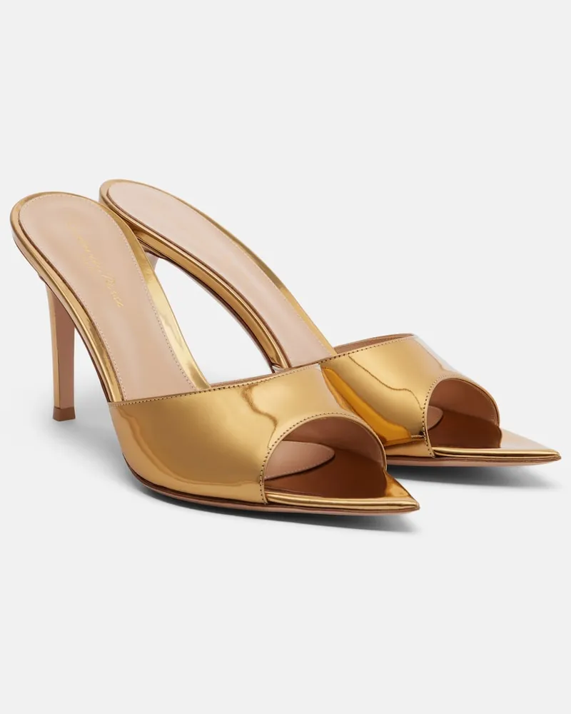 Gianvito Rossi Mules Elle in pelle metallizzata Oro