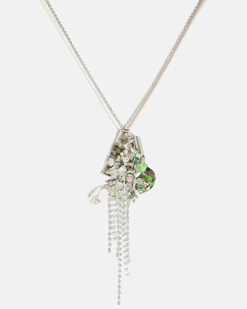 Dries van Noten Collana con charm Verde