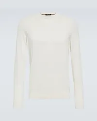 Loro Piana Pullover Warwik in cotone e seta Bianco