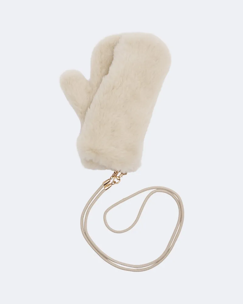 Max Mara Muffole in alpaca, lana e seta Bianco