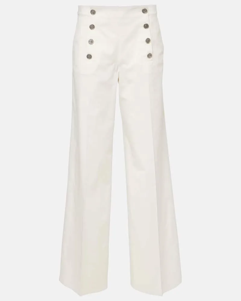 Etro Pantaloni a gamba larga in misto cotone Bianco