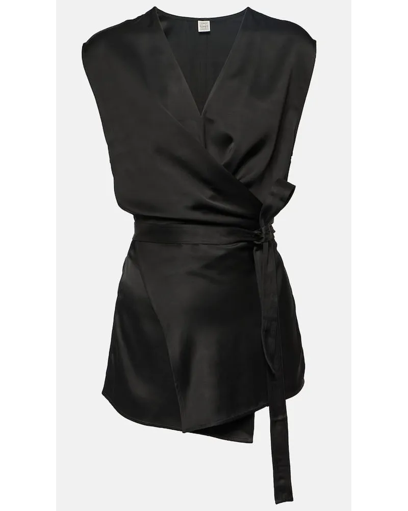 Totême Top in raso Nero