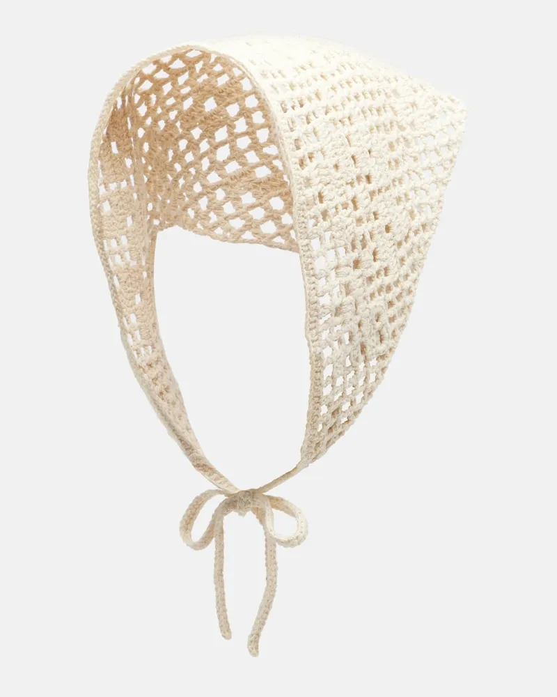 RUSLAN BAGINSKIY Sciarpa in cotone crochet Bianco