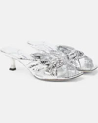 Jimmy Choo Sandali Avenue 50 in pelle stampata Argento