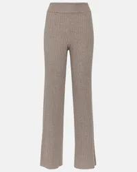 Lisa Yang Pantaloni flared Delia in cashmere Marrone