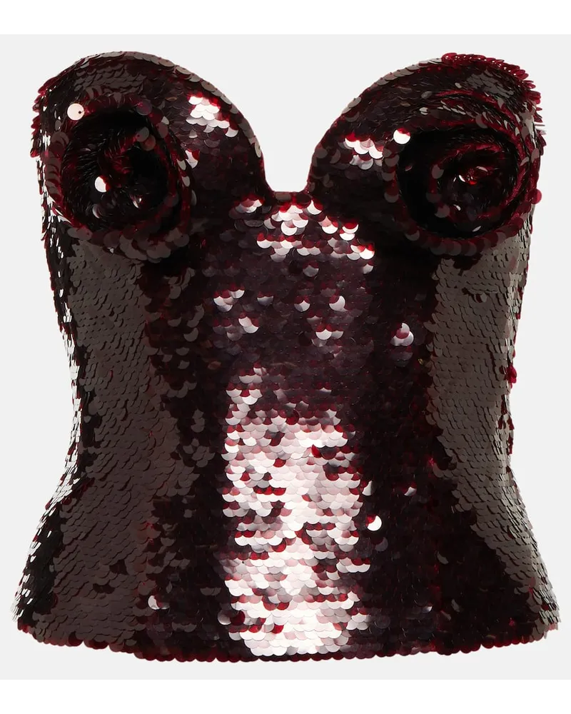 Magda Butrym Bustier con paillettes Borgogna
