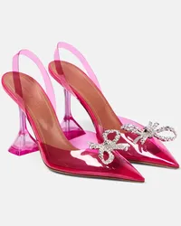 Amina Muaddi Pumps slingback Rosie in PVC con cristalli Rosa