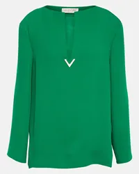 Valentino Garavani Blusa Cady Couture in seta Verde