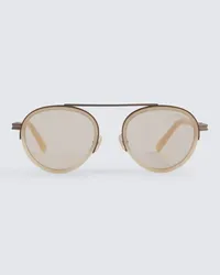 Ermenegildo Zegna Occhiali da sole aviator Orizzonte Beige