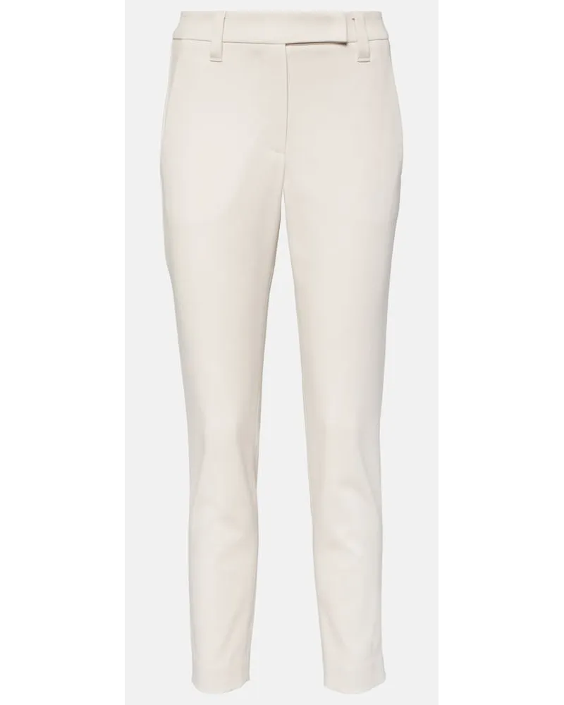 Brunello Cucinelli Pantaloni chino in misto cotone Beige