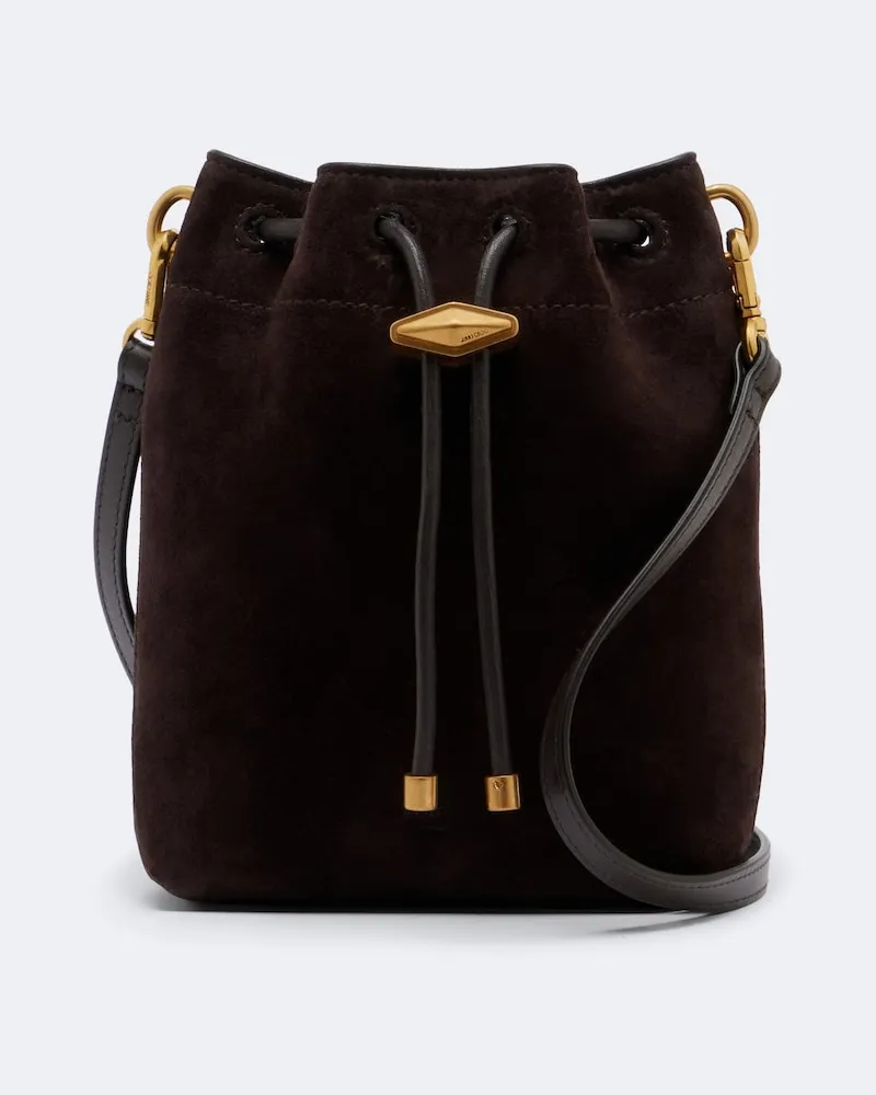 Jimmy Choo Borsa a secchiello Bon Bon Small in suede Marrone