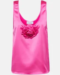 Giuseppe di Morabito Top in raso con applicazione floreale Rosa