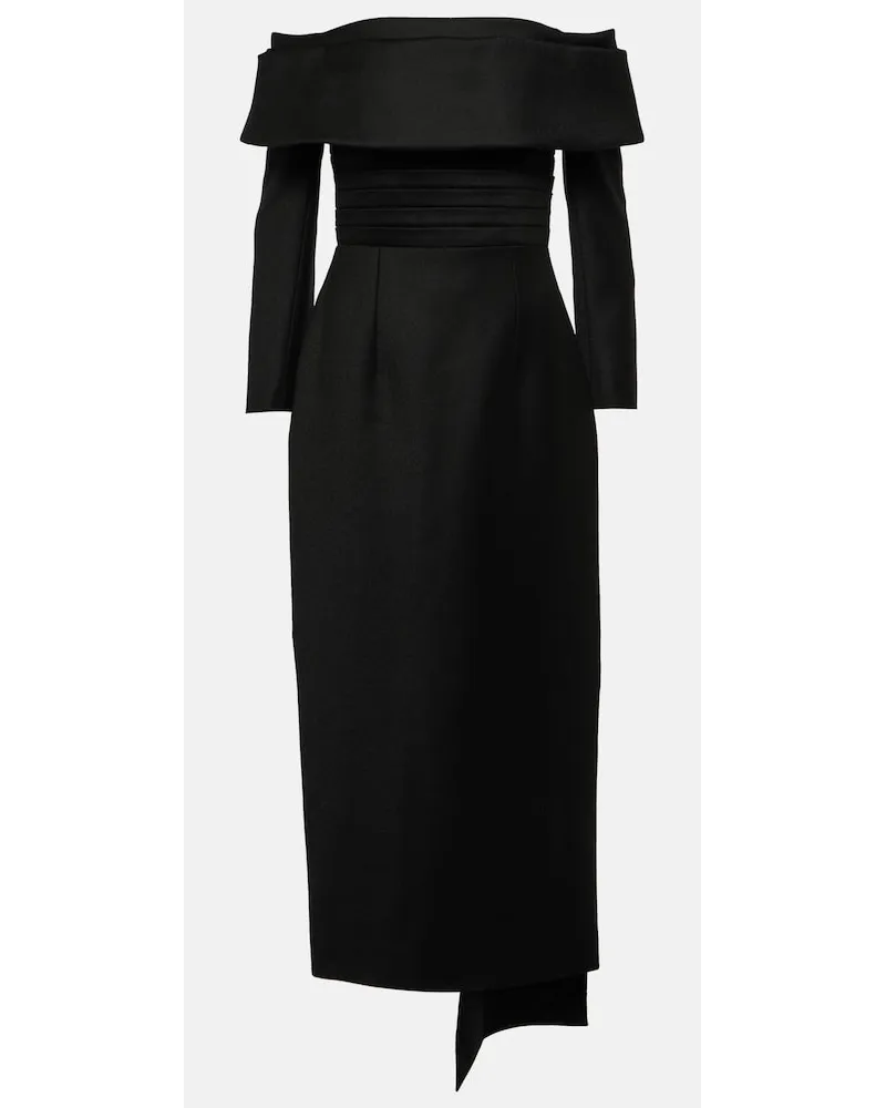 EMILIA WICKSTEAD Abito midi Derika in lana Nero