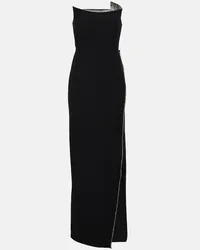 Roland Mouret Abito lungo senza spalline in seta Nero