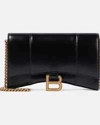 Balenciaga Clutch portafoglio Hourglass in pelle Nero