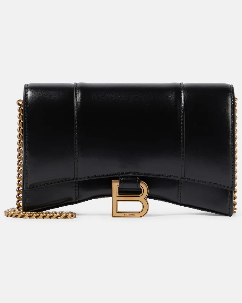 Balenciaga Clutch portafoglio Hourglass in pelle Nero