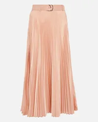 Max Mara Gonna midi in misto seta con pieghe Rosa