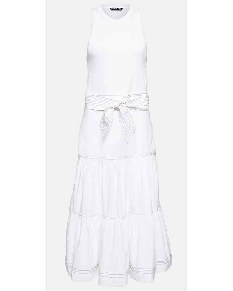 Veronica Beard Abito midi Austyn in misto cotone Bianco