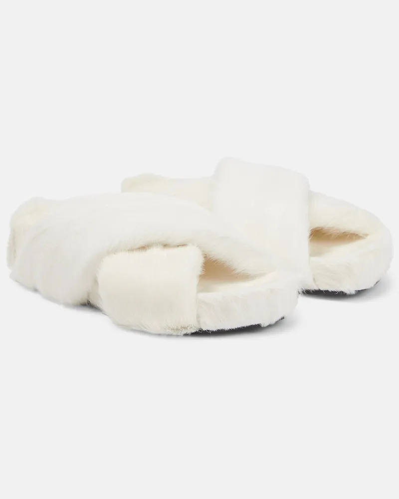 Jil Sander Sandali in shearling Bianco