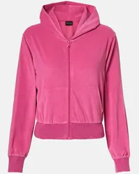 Balenciaga Felpa BB Motel in velluto di misto cotone con cappuccio Rosa