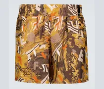 Shorts in seta con stampa